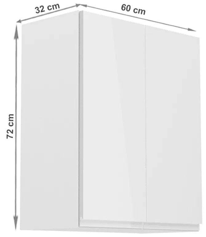 Horná kuchynská skrinka G602F Aurellia (biela + biely lesk). Vlastná spoľahlivá doprava až k Vám domov. 1015733