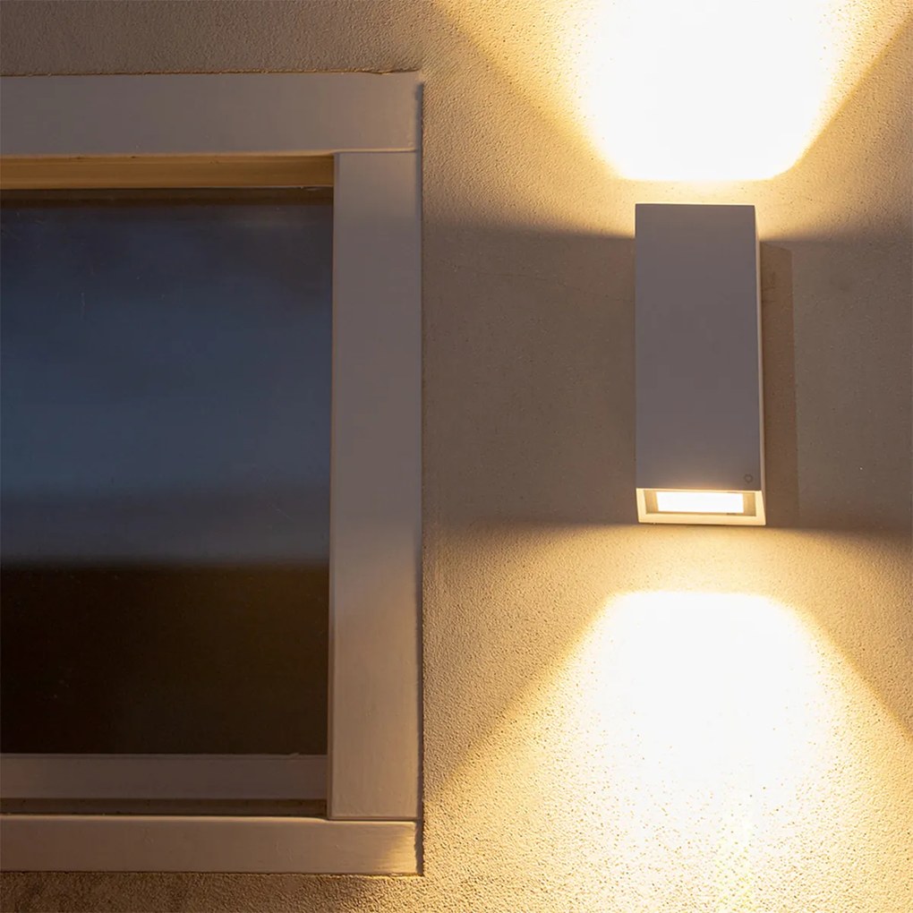 Moderná nástenná lampa biela 2-žiarovková GU10 AR70 IP54 - Baleno