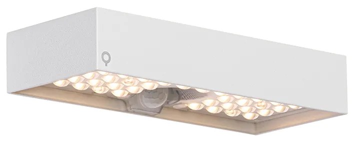 Vonkajšia nástenná lampa biela so stmievateľným svetlom a senzorom na solárny pohon - Kayo