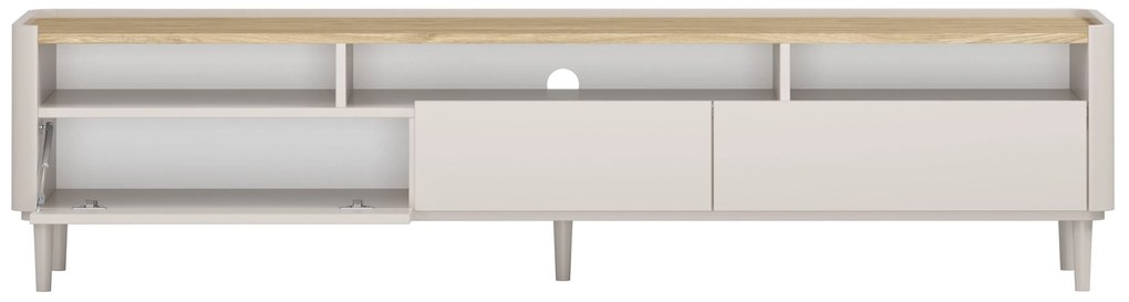 TV stolík Elivo 200 cm na nožičkách - kašmírová / dub olejovaný