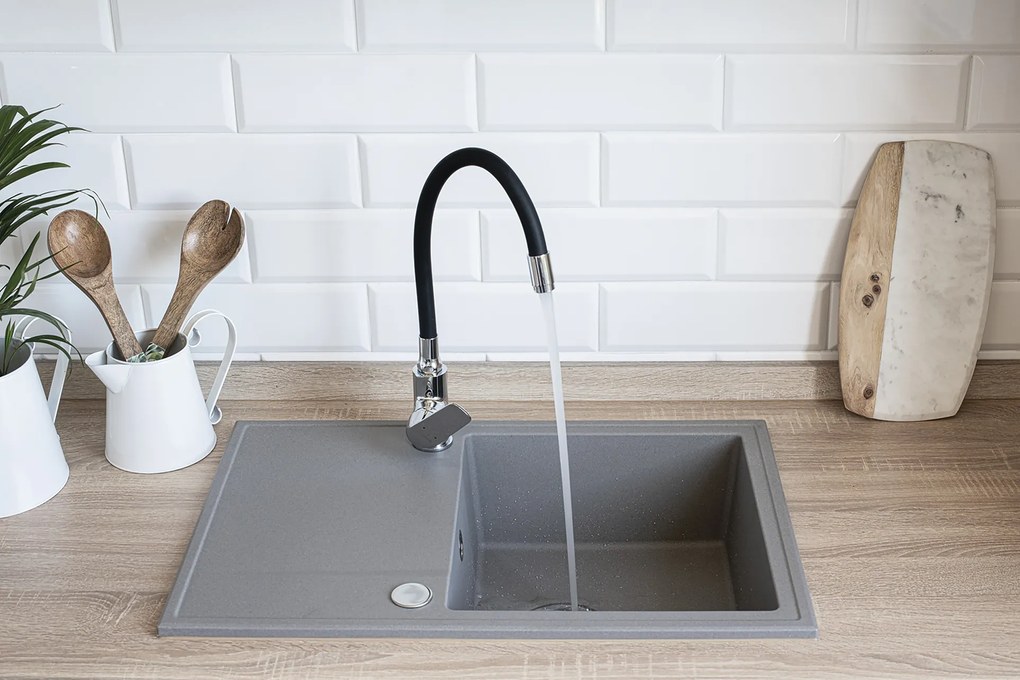 Kuchinox Hunter, 1-komorový granitový drez 670x440x180mm, šedá, LAV-SBU_511T