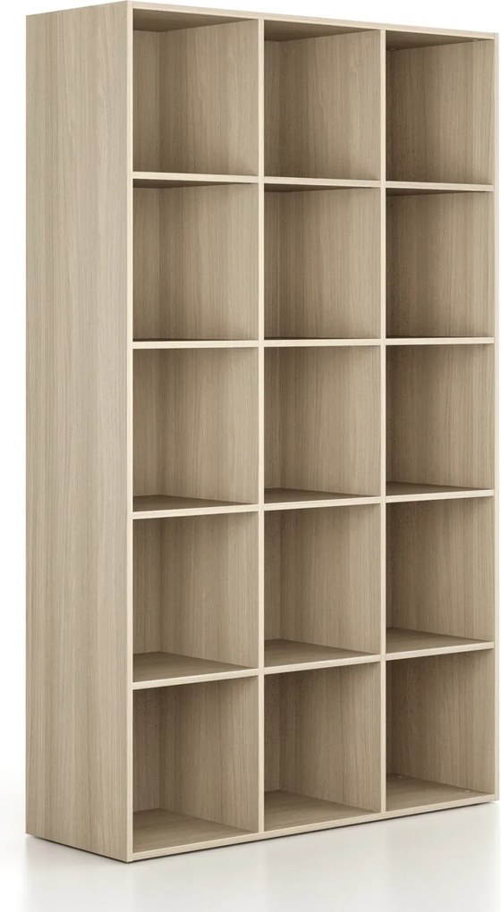 Regál FRAME, vysoký, 3 stĺpce, 2162 x 1299 x 450 mm, dub prírodný