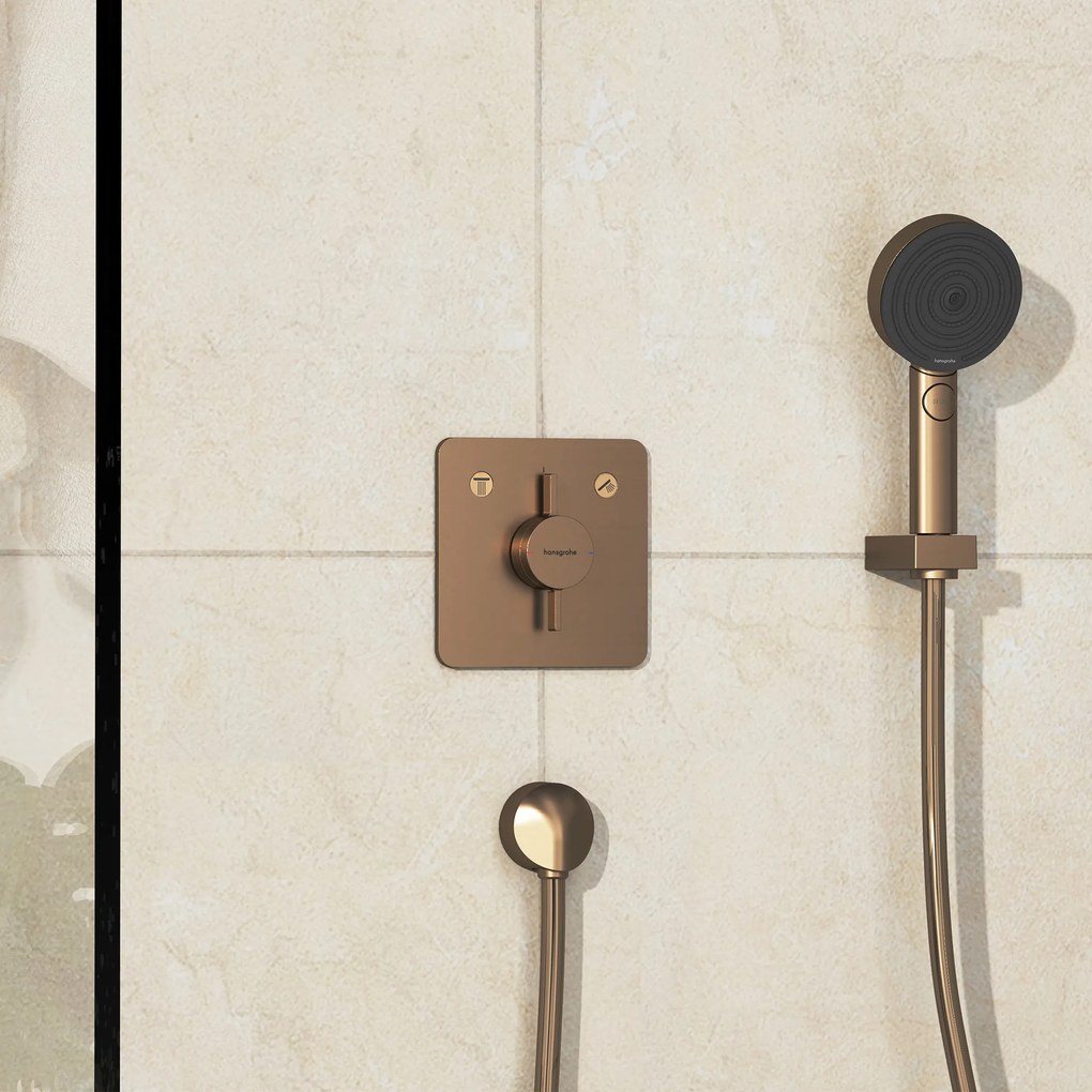 Hansgrohe DuoTurn Q, batéria pod omietku pre 2 spotrebiče, kartáčovaný bronz, HAN-75414140