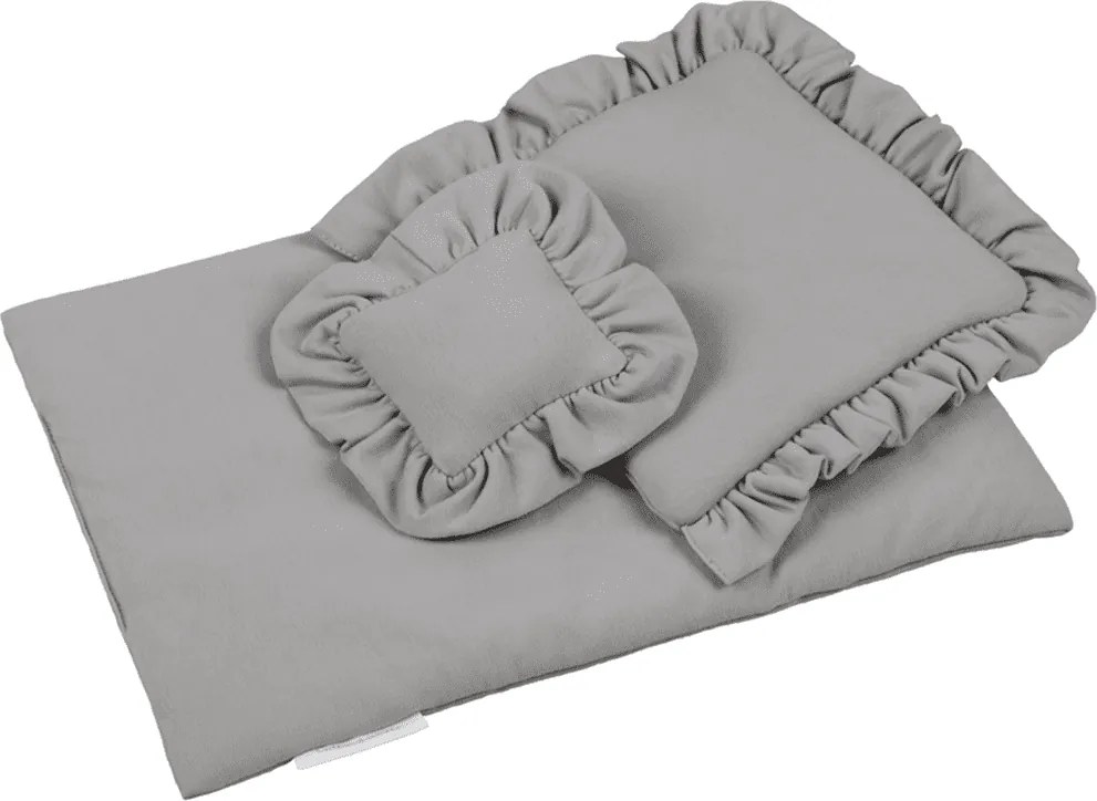 Súprava obliečok pre bábiky svetlo šedá 28x42cm