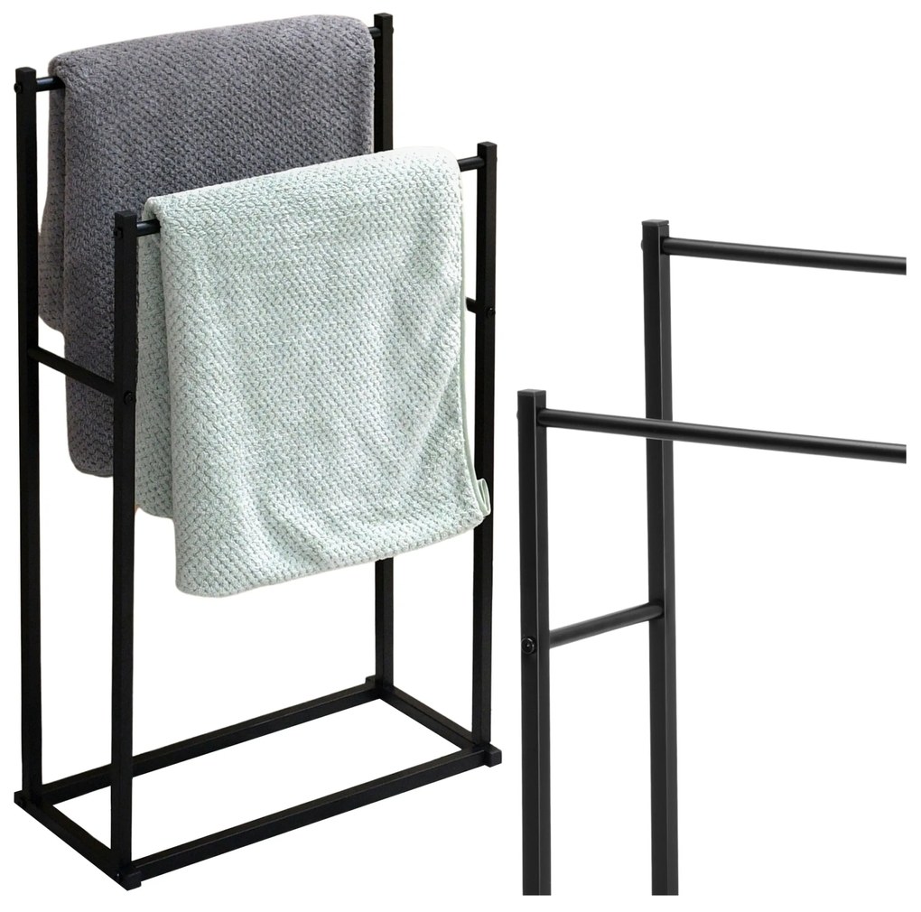 Vešiak na uteráky s 2 ramenami TORMES čierny