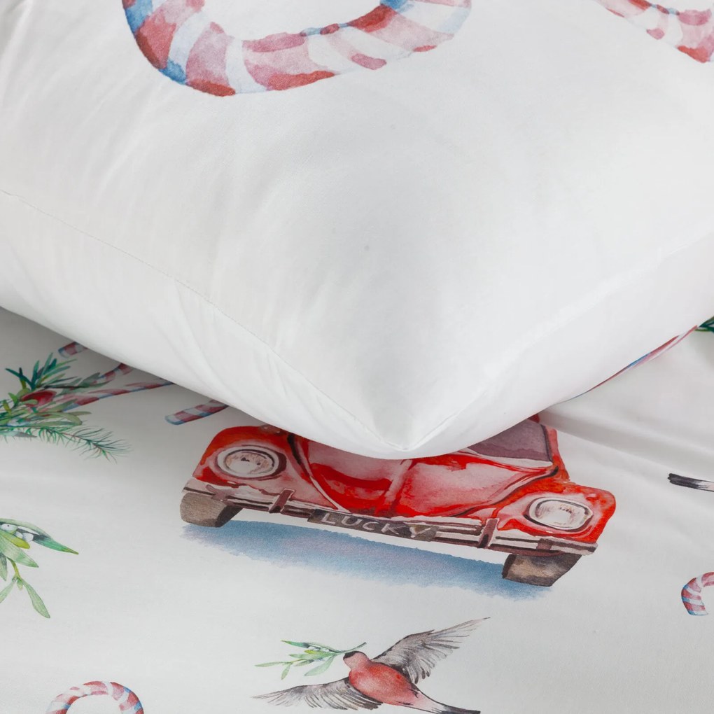 VIANOČNÉ OBLIEČKY Z MIKROVLÁKNA CANDY 200X220 CM, 2KS 70X80 CM VZOROVANÉ