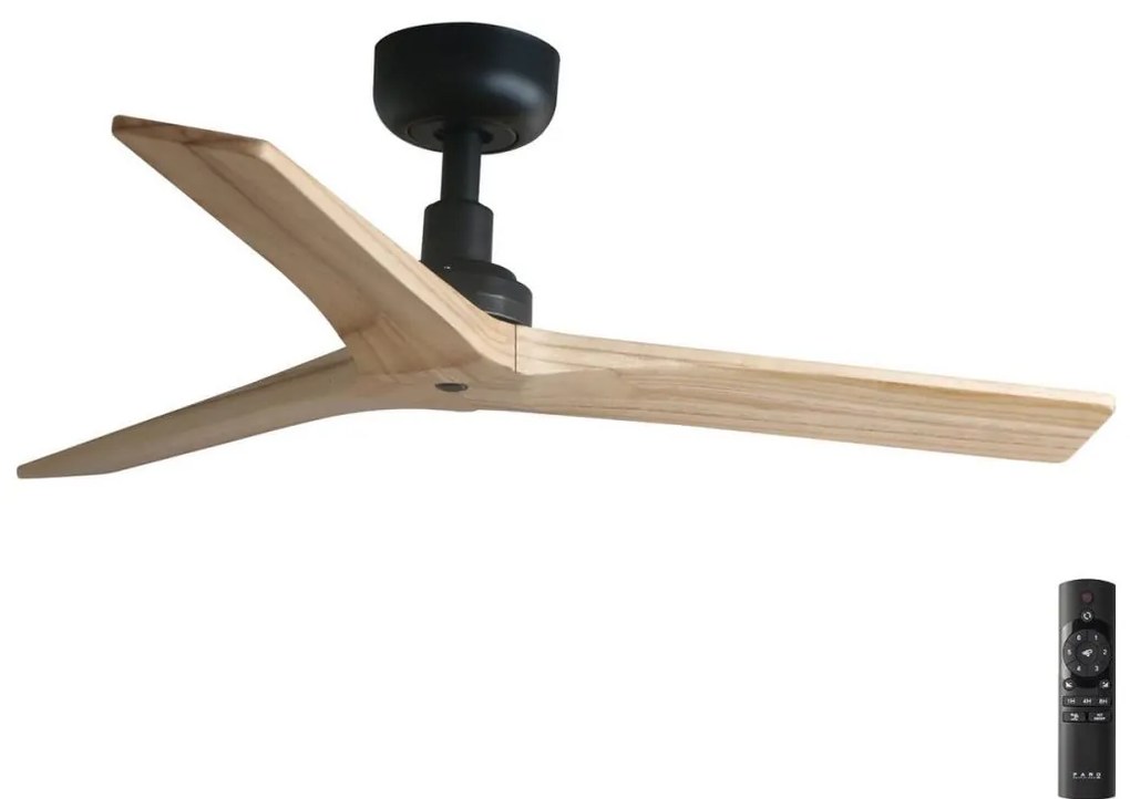 FARO Barcelona FARO 34284 - Stropný ventilátor KLIM S hnedá/čierna pr. 92,5 cm + DO FA34284
