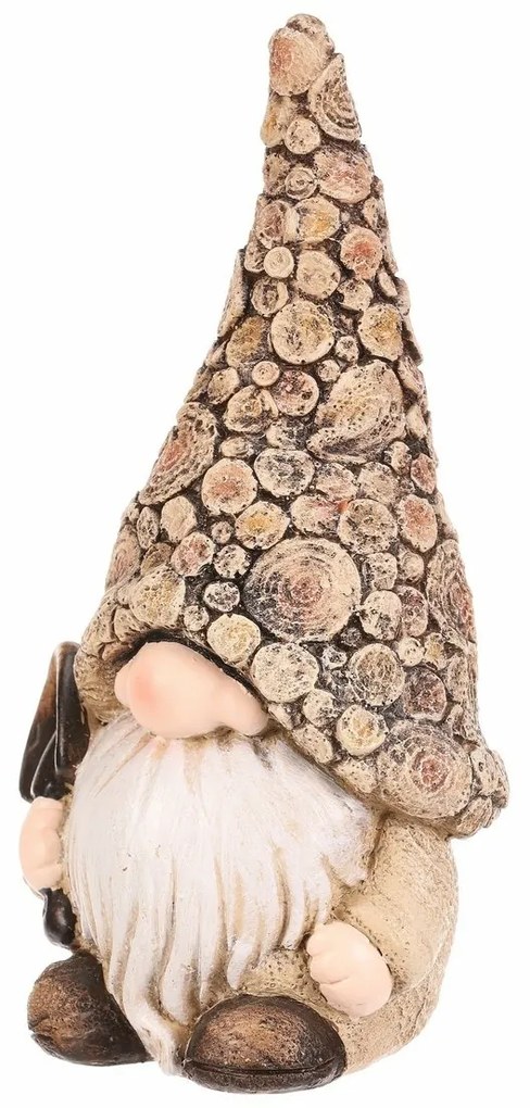 Záhradná dekorácia Škriatok lopatka, 11 x 9 x 21 cm, polyresin