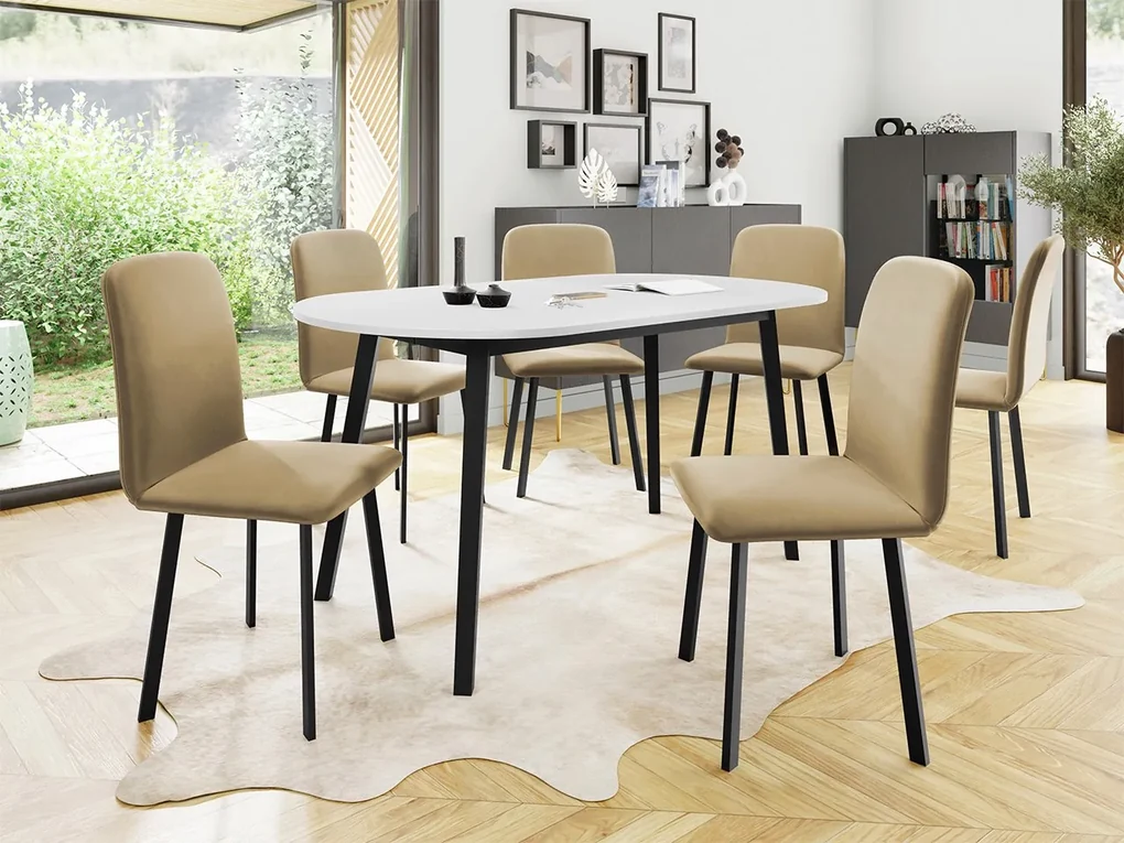 Jedálenský stôl Zerimo S 150x80, Farby:: biela / čierna
