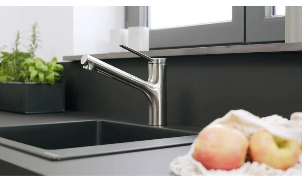 Hansgrohe Hansgrohe Zesis M33 - Páková kuchynská batéria 150, vyťahovacia spŕška, 2jet, sBox lite, chróm 74803000