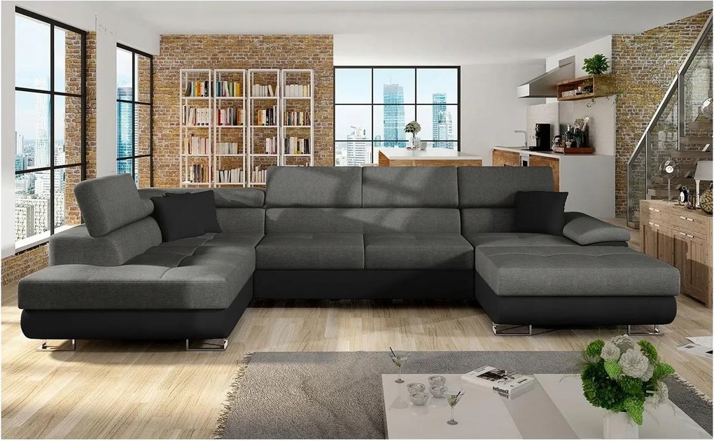 Rohová sedacia súprava Alphard Bis (L) (ekokoža soft 011 lux 06)