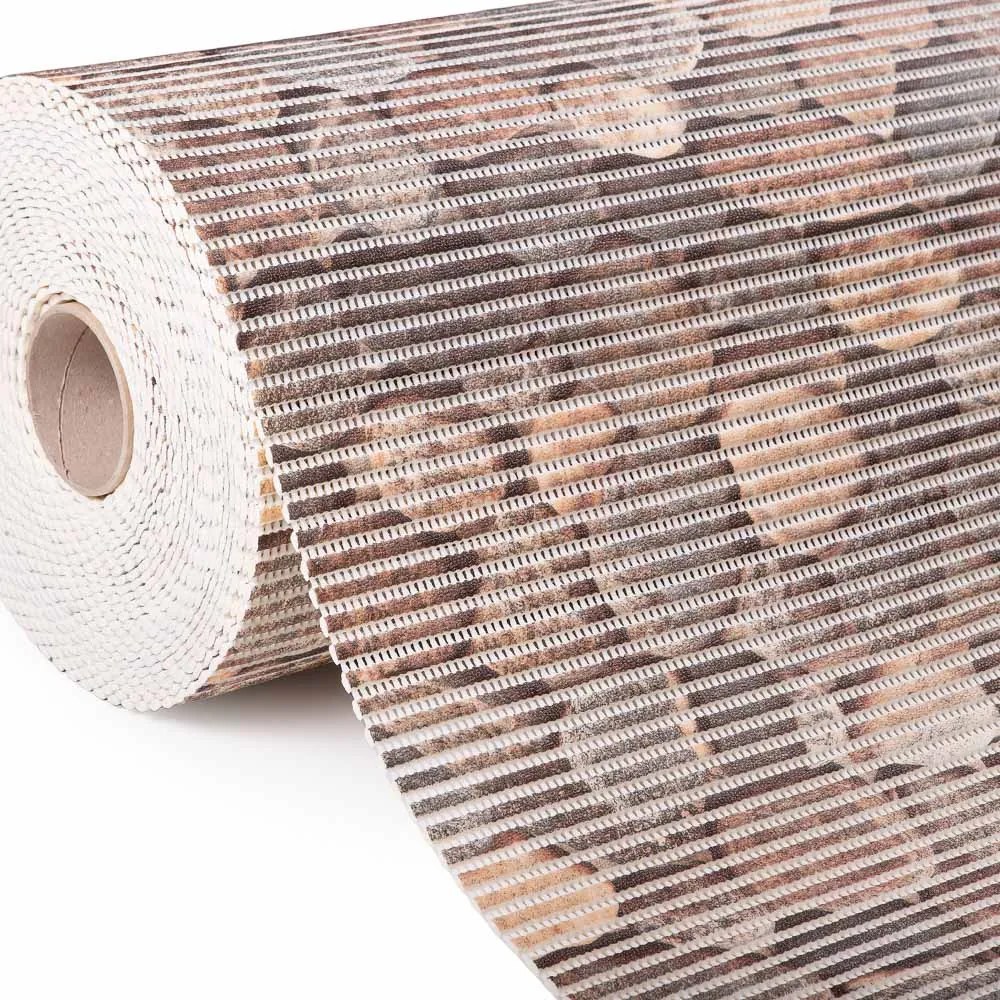 Kúpeľňová penová rohož / predložka PRO-002 Hnedé kamene - metráž šírka 65 cm