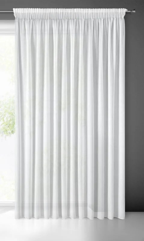 ZÁCLONA MARGO NA PÁSKE 300X270 CM BIELA