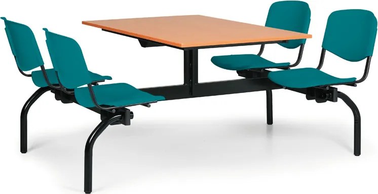 Euroseat Jedálenský set 1976 x 1228 mm - doska čerešňa, zelené sedadlá