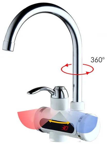 Batéria na okamžitý ohrev vody s LED displejom- Vertikálne, dolné pripojenie