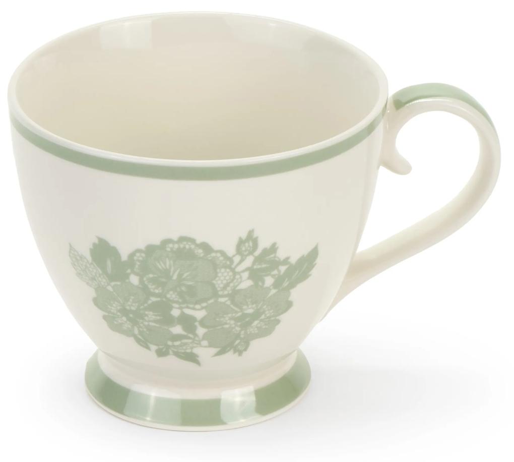 Porcelánový bielo zelený pohár v talianskom štýle v dvoch variantoch 43321 445ml