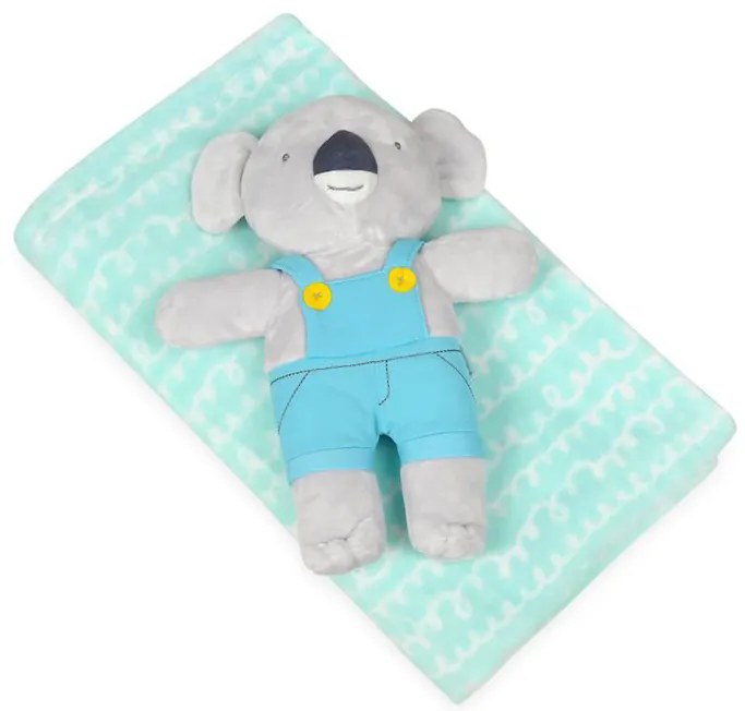Babymatex Deka DAVID 75x100 cm - Mint s hračkou Koala