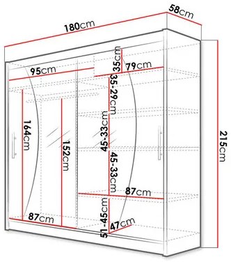 Šatníková skriňa Lena IX (sonoma). Vlastná spoľahlivá doprava až k Vám domov. 1122475