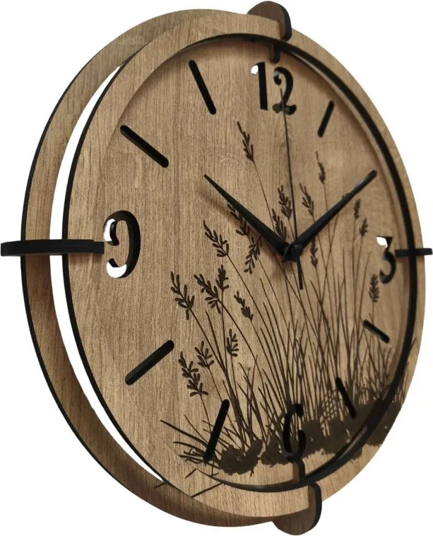 Moderné drevené hodiny Dub – dizajn Lúčne trávy | SENTOP HDF0590-OAK-HLIFAX