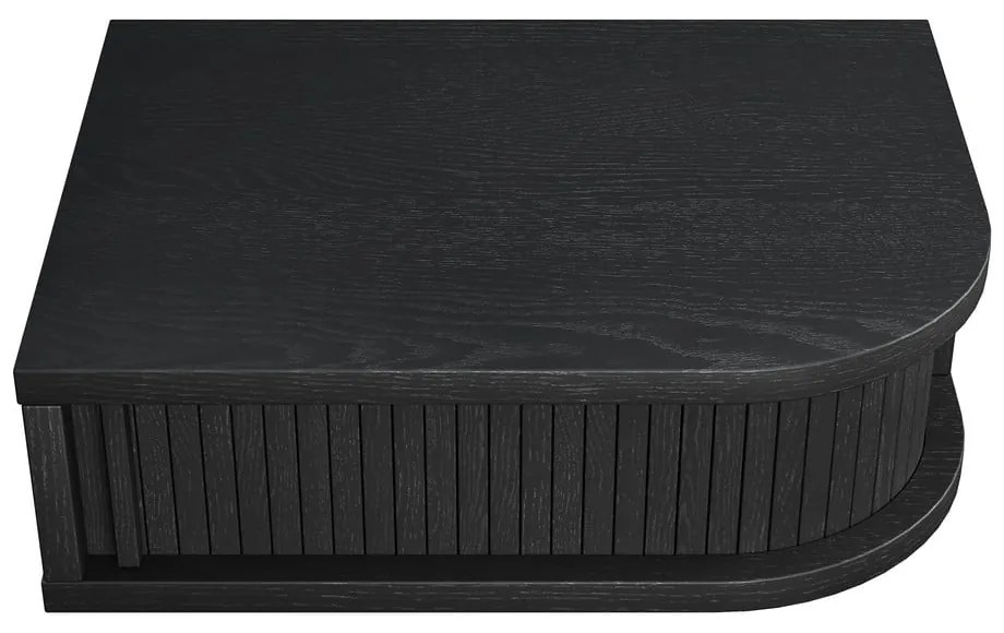 Čierny nočný stolík v dekore duba Farsta - Woodman