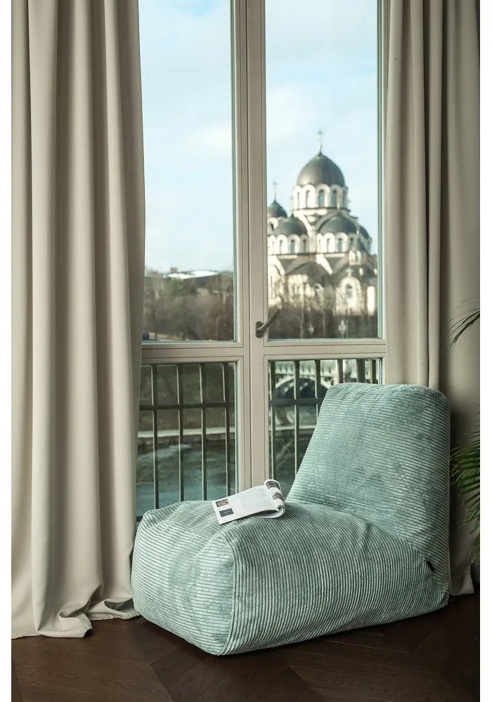 Menčestrový sedací vak v mentolovej farbe Tube – SLOWDOWN