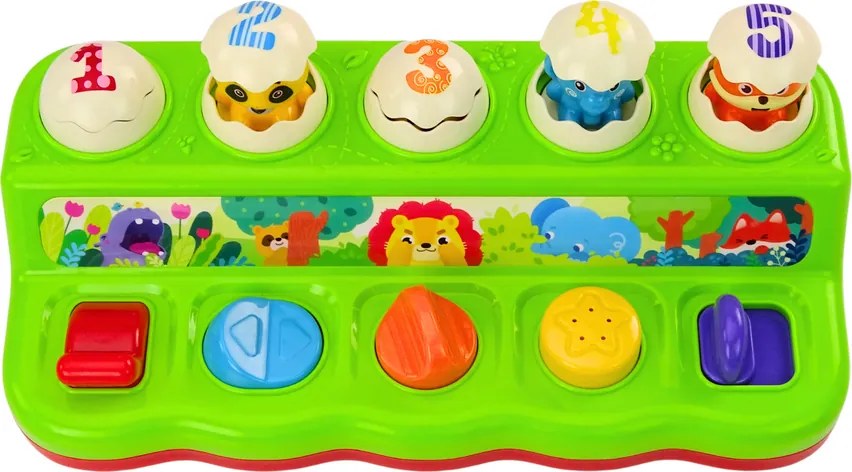 LEAN Toys Pop Up hračka Pop Up zvieratá Vzdelávací panel pre deti Zvuky