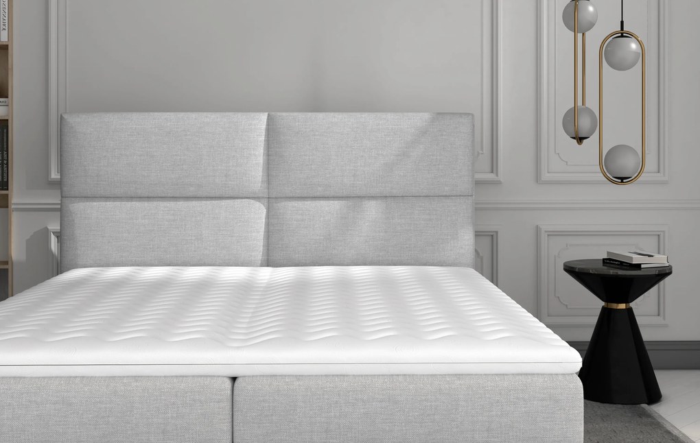 Rozšírená box spring posteľ Adam 200x185cm, sivá