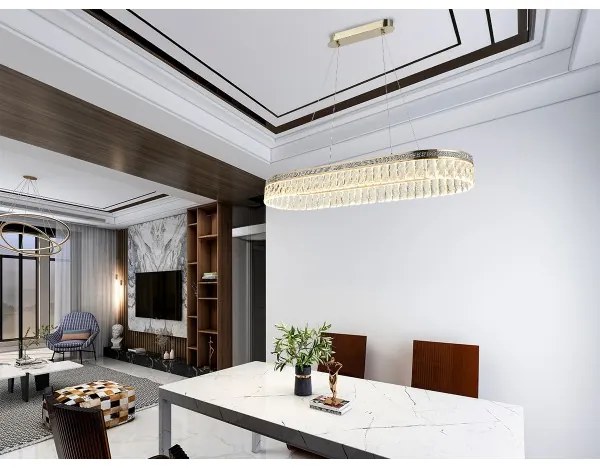 LED stmievateľný krištáľový luster na lanku THALIA LED/50W/230V 3000-6000K + diaľkový ovládač