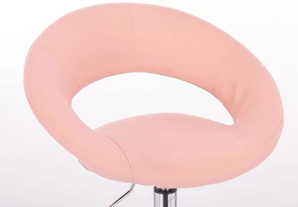 LuxuryForm DESIGN Barová stolička NAPOLI na striebornom tanieri - ružová