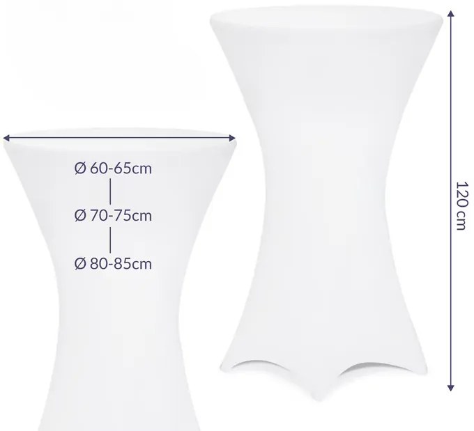 InternetovaZahrada Poťah na barový stôl Ø70 cm - biely