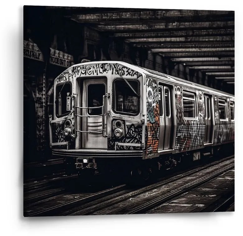 Sablio Obraz Mestské metro s graffiti - 50x50 cm