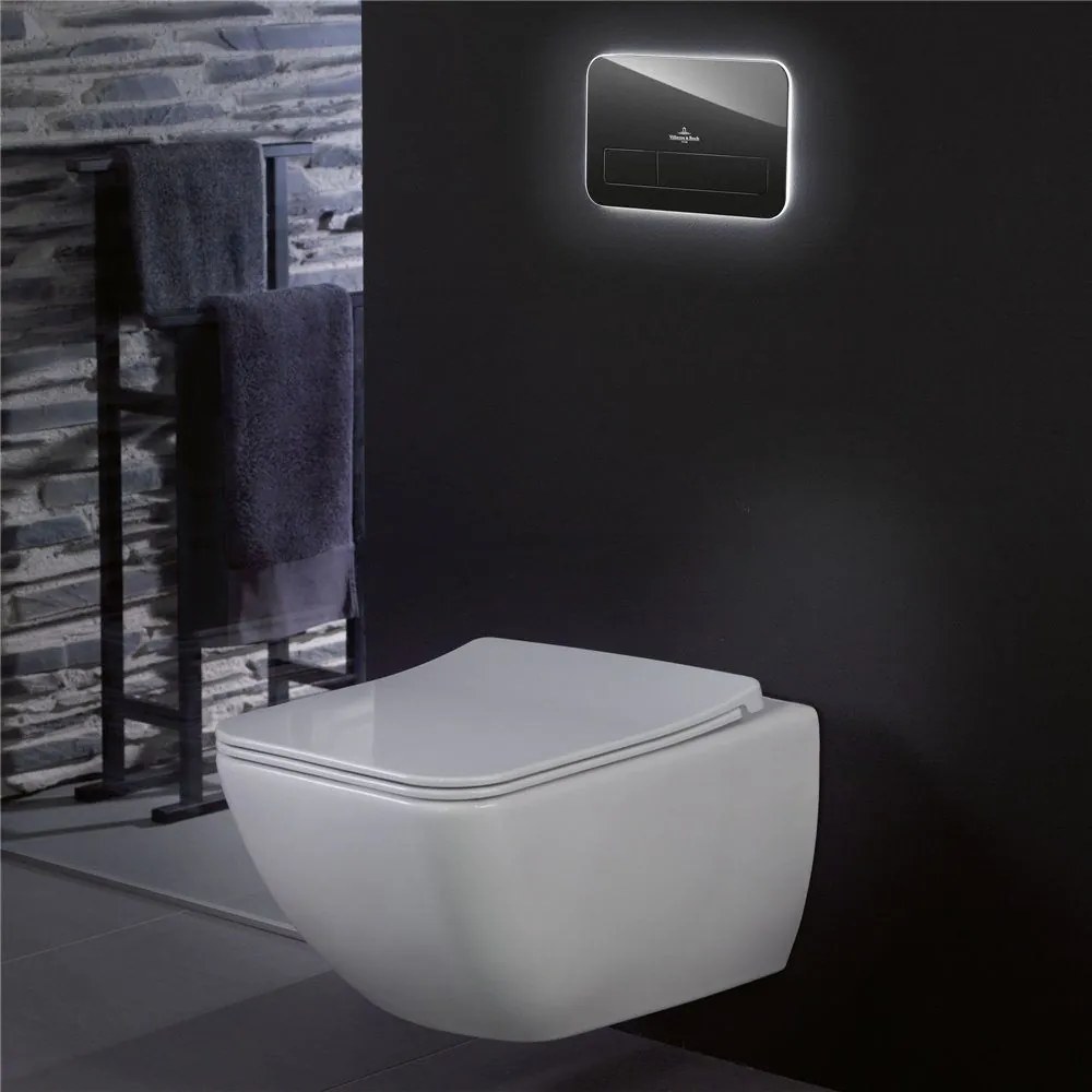 VILLEROY &amp; BOCH Venticello WC sedátko s poklopom SlimSeat Line, s funkciou QuickRelease a Softclosing, biela alpská, 9M80S101