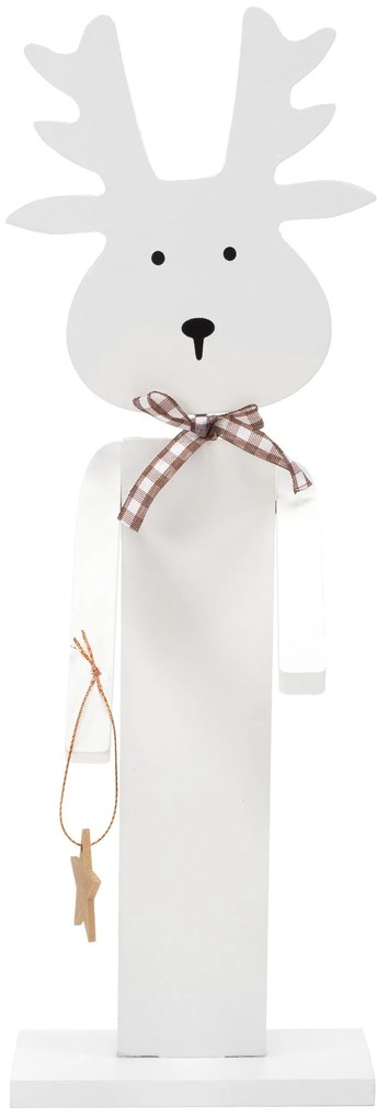 Tutumi Tutumi, vianočná ozdoba dreveného soba 35cm 301036, biela, CHR-06504