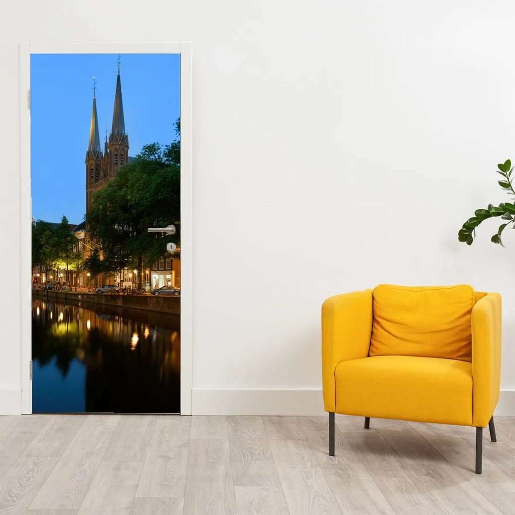 Fototapeta na dvere - Nočné historické mesto (95x205cm)