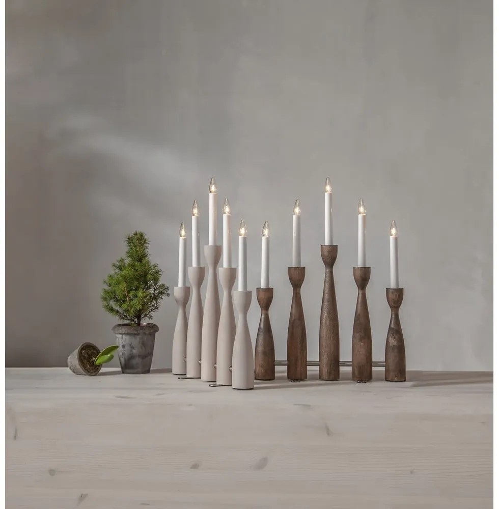 Vianočná svetelná dekorácia do zásuvky v tmavoprírodnej farbe Midja 2.0 – Star Trading