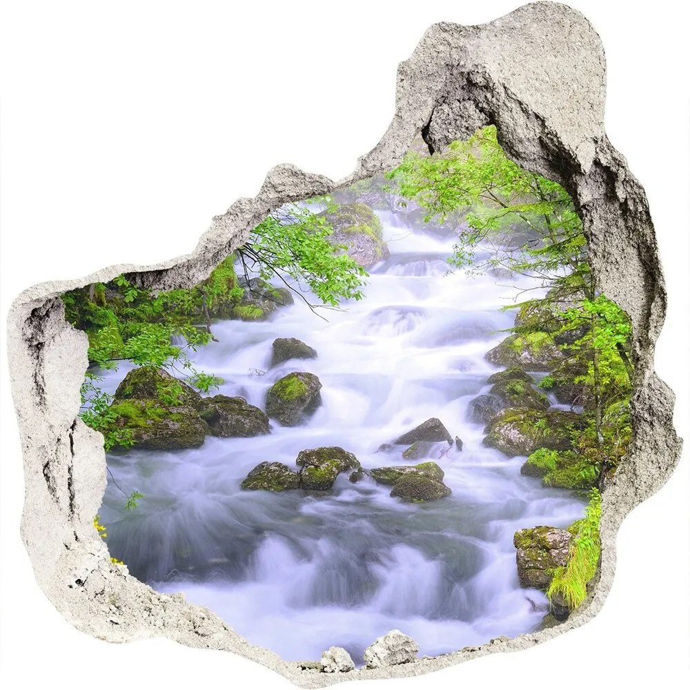 Nálepka fototapeta 3D výhľad Horská rieka WallHole-75x75-piask-69563755