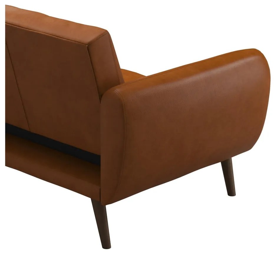 Oranžová rozkladacia pohovka z imitácie kože 207 cm Brittany - Novogratz