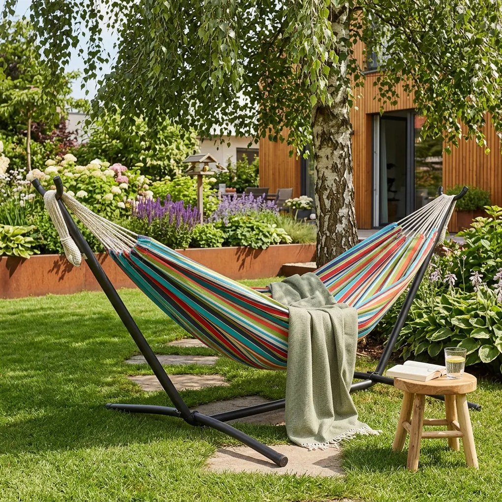 Avenberg Relaxačná hojdačka Belinda, červená-biela-žltá-tyrkysová