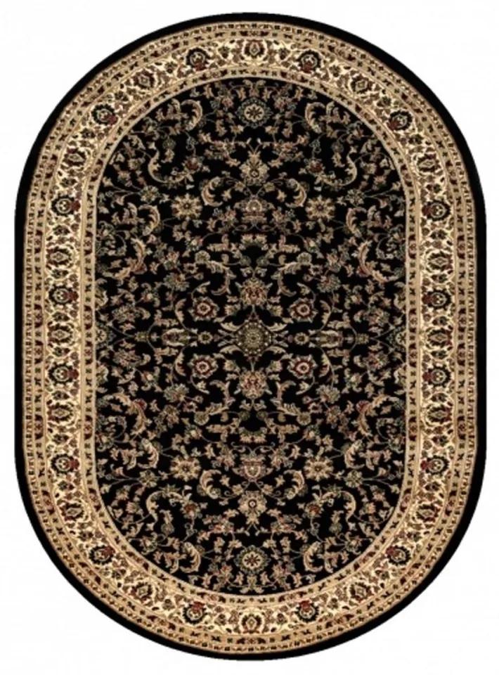 Kusový koberec Royal čierny ovál 150x250cm