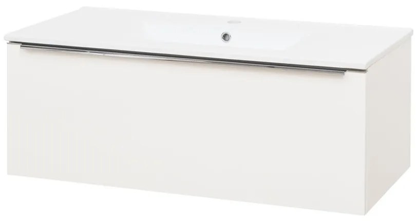 Mereo Mereo, Mailo, kúpeľňová skrinka s keramickým umývadlom 101 cm, chrómové madlo, MER-CN517