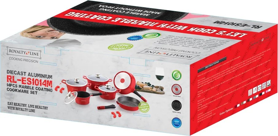 Súprava kuchynského riadu Royalty ES 1014 MC, 14 ks, farba copper