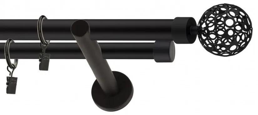 Dekorstudio Garniža dvojradová AZUR čierna-matná 19mm Dĺžka: 120cm, Typ príslušenstva: Bez príslušenstva