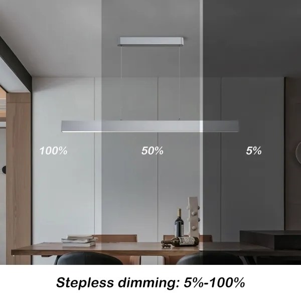 Brilagi-LED Stmievateľný luster SLEEKLINE SMART LED/40W/230V Wi‑Fi Tuya, strieborný s diaľkovým ovládaním