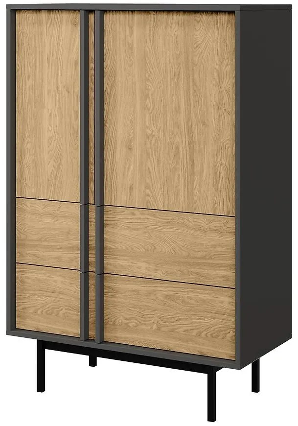 Skriňa Alsy 5 dub olejovaný/antracit