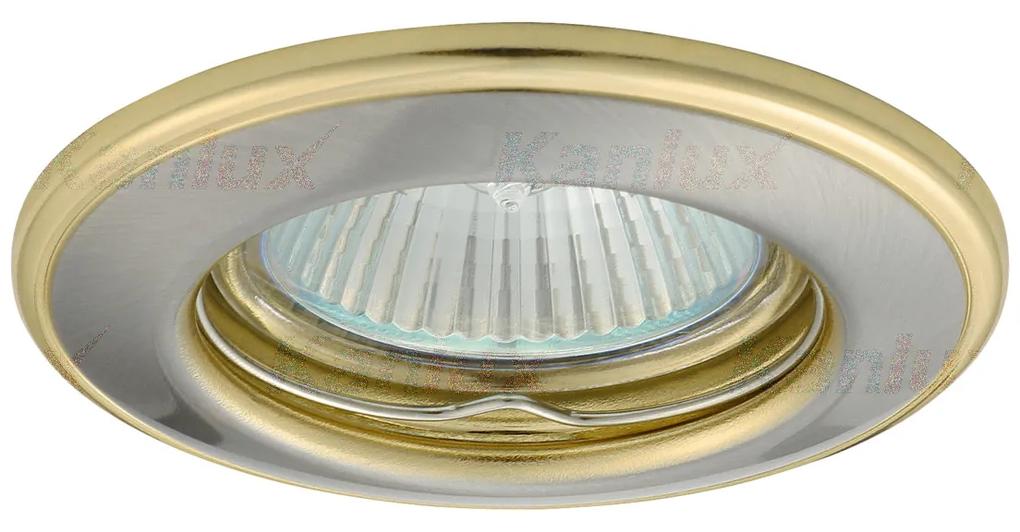 KANLUX Podhľadové bodové stropné osvetlenie DURON, 1xGX5,3, 50W, 8cm, okrúhle, zlaté, matne strieborné