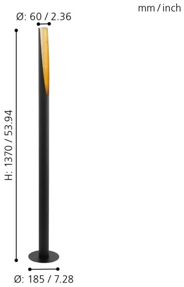 Eglo 97584 - LED Stojacia lampa BARBOTTO 1xGU10/4,5W/230V čierna