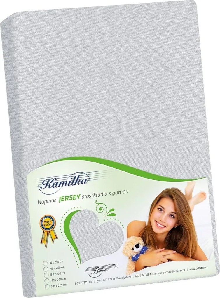 Bellatex Jersey prestieradlo Kamilka svetlosivá, 120 x 200 cm