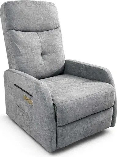Rozkladacie kreslo s masážou a vyhrievaním, sivé