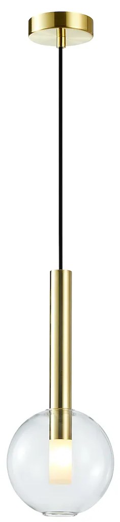 Závesné svietidlo Niko, 1x transparentné sklenené tienidlo, (fi 15cm), g