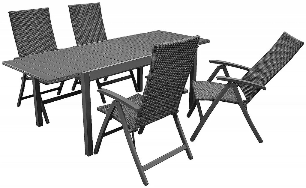 Záhradná ratanová zostava CALVIN III. 1+4 (sivá)